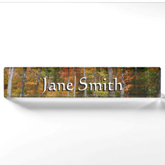 Fall in the Forest Colourful Autumn Photography Nameplate