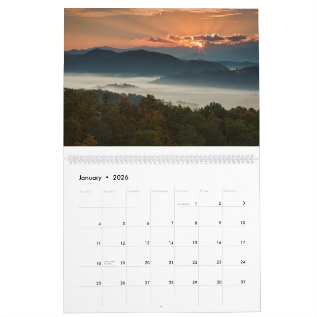 Fall in the Smoky Mountains Calendar (Jan 2026)