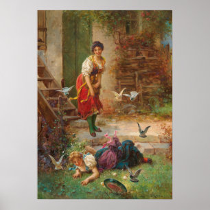 Fall into It Herself by Hans Zatzka - poster
