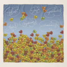 fall into... (Leaves and Typography) Chiffon Scarf