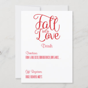 Fall Into Love Wedding Details Card