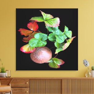 Fall Into Strawberry Season Backyard Garden Photo Canvas Print