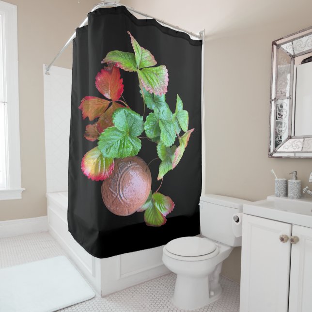 Fall Into Strawberry Season Backyard Garden Photo Shower Curtain (In Situ)