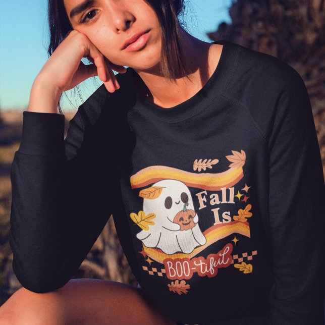 Fall is Boo-tiful - A Ghost Loves Fall  Sweatshirt (This item is for display purposes only to illustrate the design element. )