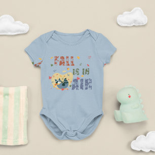 Fall Is In Air With Swinging Racoon Baby Bodysuit
