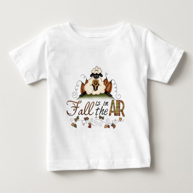 "Fall is in the Air" Autumn Sheep Infant Top (Front)