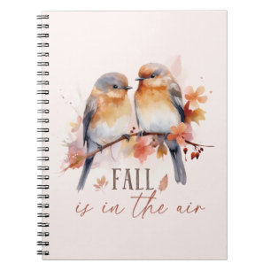 Fall Is In The Air – Cute Birds & Autumn Leaves Notebook