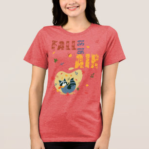 Fall Is in The Air Raccoon Autumn Tri-Blend Shirt