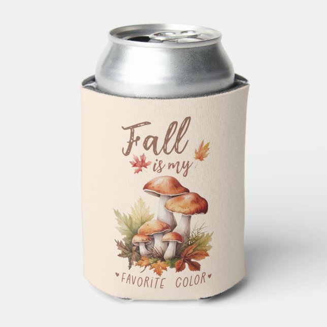 Fall Is My Favourite Colour – Mushrooms & Leaves Can Cooler (Can Front)