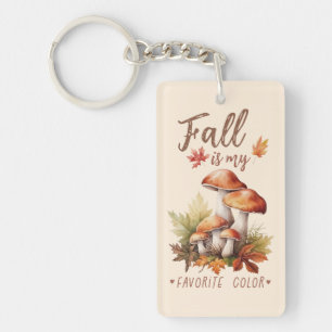 Fall Is My Favourite Colour – Mushrooms & Leaves Key Ring
