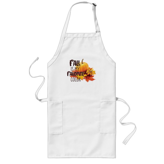 Fall Is My Favourite Colour – Pumpkins & Leaves Long Apron (Front)