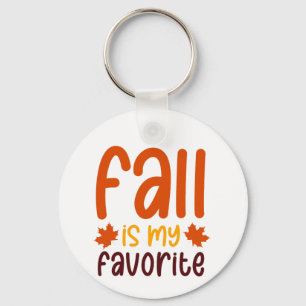 Fall Is My Favourite - Cosy Autumn Quote Design Key Ring