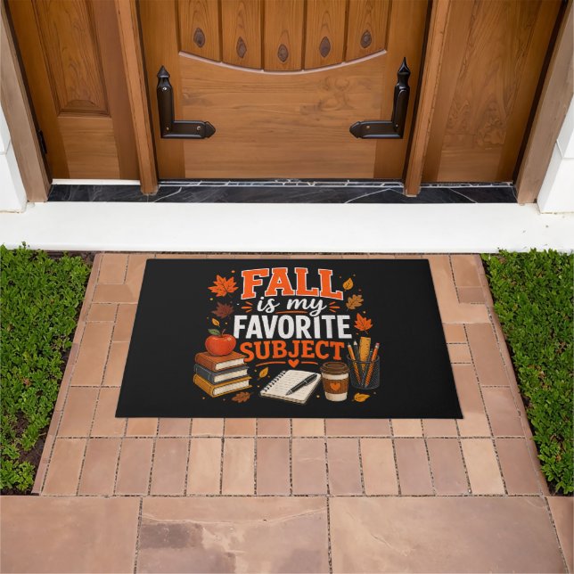 Fall is My Favourite Subject Funny Autumn Doormat (Outdoor)