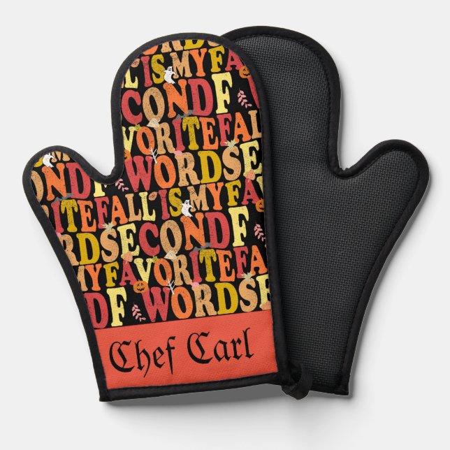 Fall Is My Second Favourite F Word Funny Autumn Oven Mitt (Front/Back)
