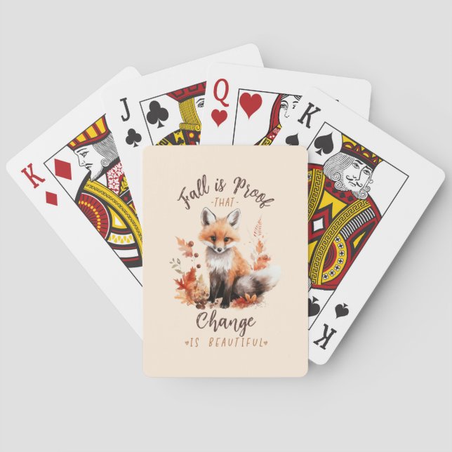 Fall Is Proof That Change Is Beautiful – Fox Playing Cards (Back)