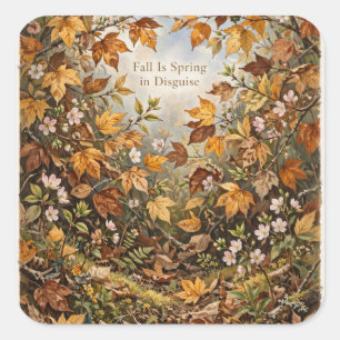"Fall Is Spring in Disguise" Autumn Sticker