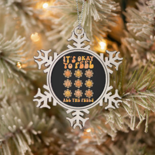 Fall Its Okay To Feel All The Feels Mental Health Snowflake Pewter Christmas Ornament