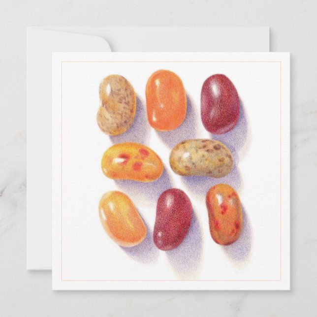 FALL JELLY BEANS 5.25" Square Flat Card (Front)