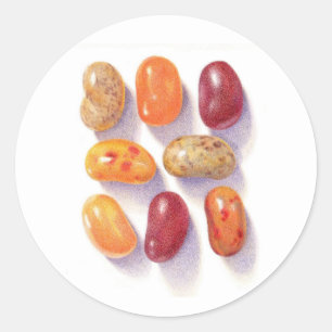 FALL JELLY BEANS Small Round Stickers