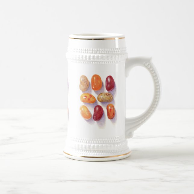 FALL JELLY BEANS White & Gold Stein (Right)
