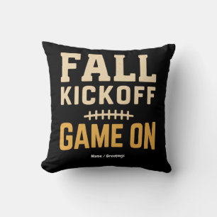 Fall Kickoff Game On Retro Football Autumn Design Cushion