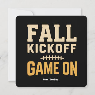 Fall Kickoff Game On Retro Football Autumn Design Invitation