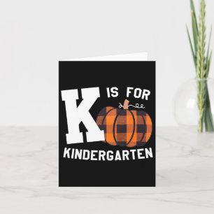 Fall Kindergarten Teacher K Is For Buffalo Plaid P Card