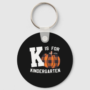 Fall Kindergarten Teacher K Is For Buffalo Plaid P Key Ring