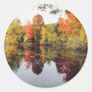 Fall Lake Classic Round Sticker