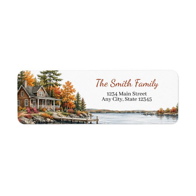 Fall Lake House Return Address Labels (Front)