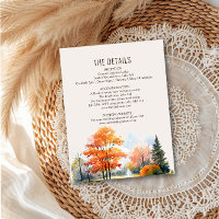 Fall Lake Wedding Details Watercolor Enclosure