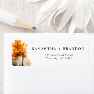 Fall Landscape Wedding Return Address Label