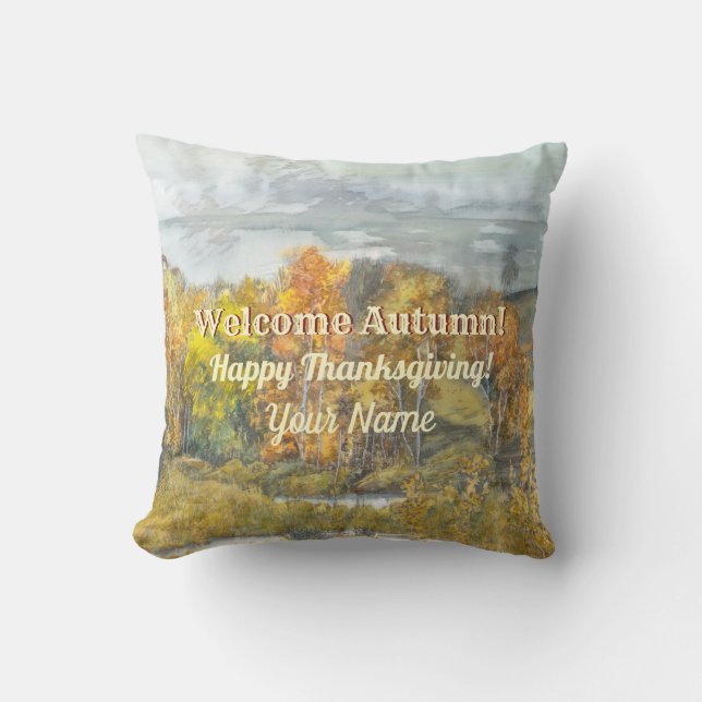  Fall landscapes watercolor  Cushion (Front)