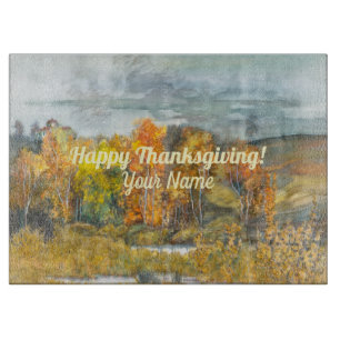 Fall landscapes watercolor Cutting Board