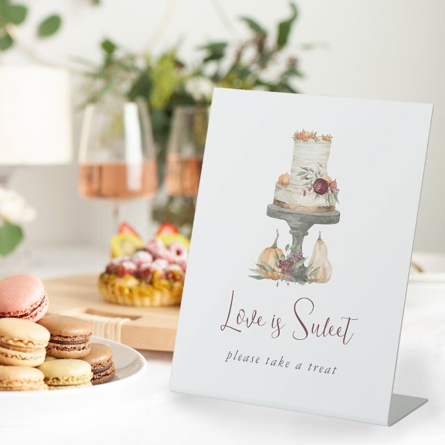 Fall Layer Cake "Love is Sweet" Dessert Pedestal Sign (Creator Uploaded)