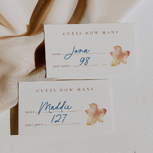 Fall Leaf Bridal Shower Guessing Game Card