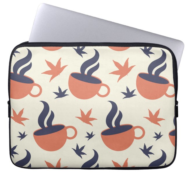 Fall Leaf, Coffee cup Laptop Sleeve (Front)