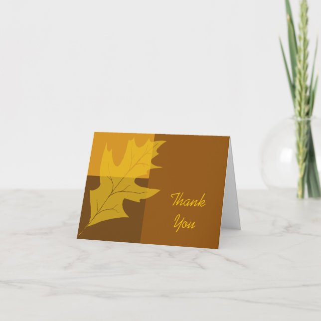 Fall Leaf Colour Block Thank You Card (Front)