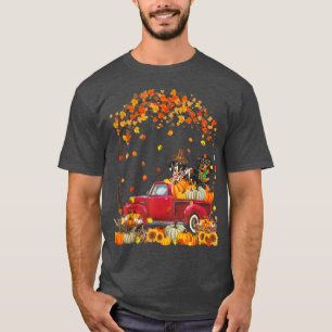 Fall Leaf Dachshund On Pumpkin Truck Thanksgiving  T-Shirt