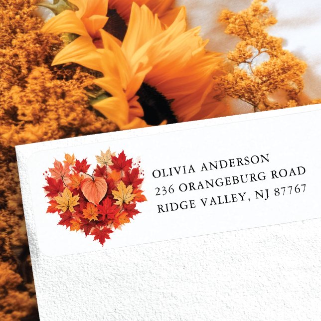 Fall Leaf Heart Return Address (Creator Uploaded)