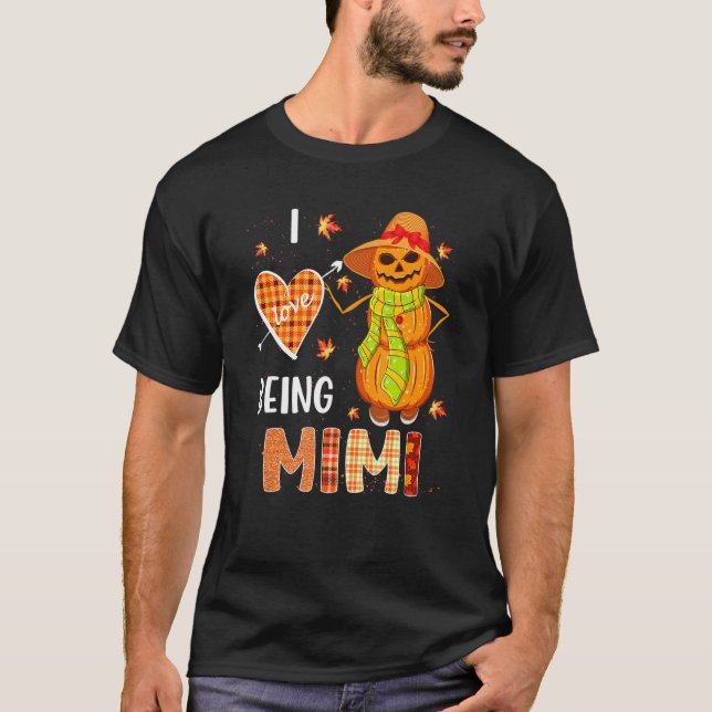 Fall Leaf Mimi Pumpkin Snowman Thanksgiving Autumn T-Shirt (Front)