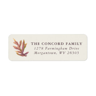 Fall leaf return address label