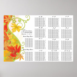 Fall Leaf Seating Chart Table Numbers