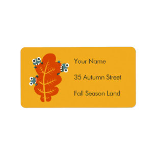 Fall Leaf With Cute Bugs - Fall Colours Label