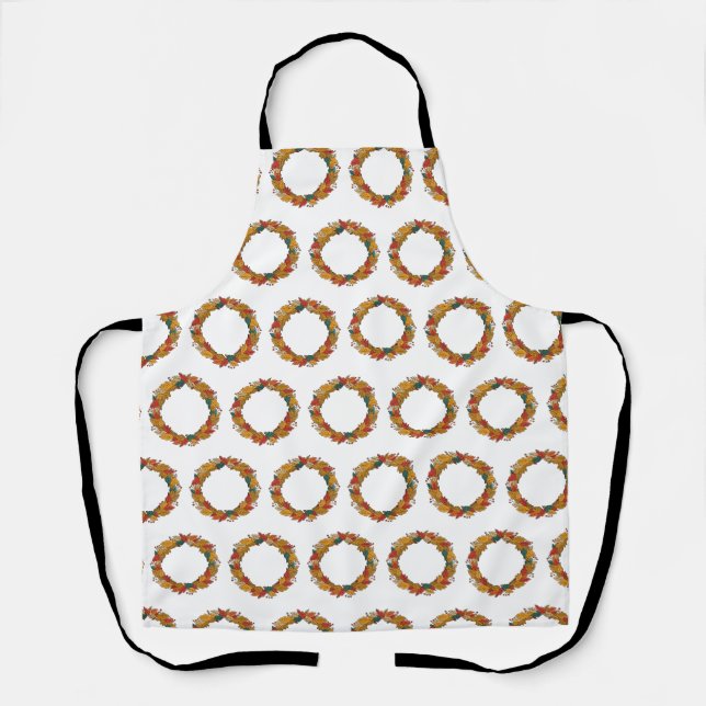 Fall Leaf Wreath Circle Apron (Front)