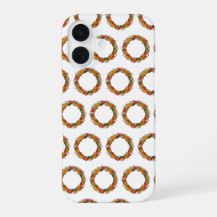 Fall Leaf Wreath Circle iPhone 16 Case