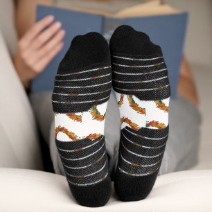 Fall Leaf Wreath Circle Socks