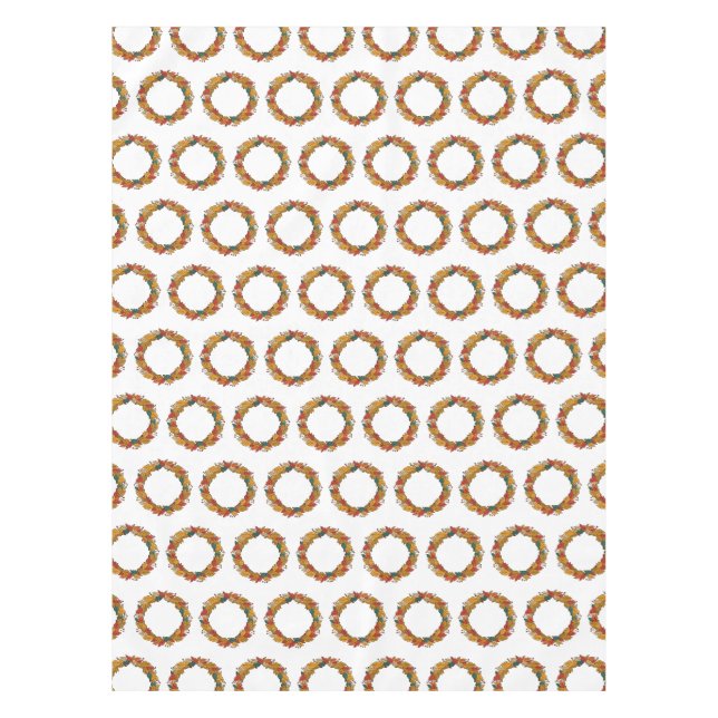 Fall Leaf Wreath Circle Tablecloth (Front)