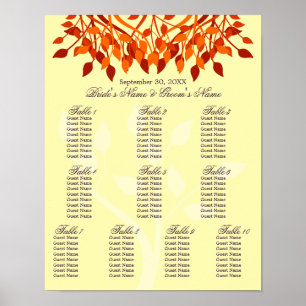 Fall Leaves 11 x 14 Seating Chart