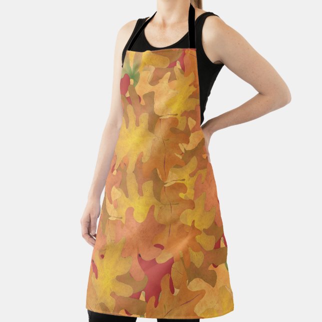 Fall Leaves Allover Print Apron (Insitu)